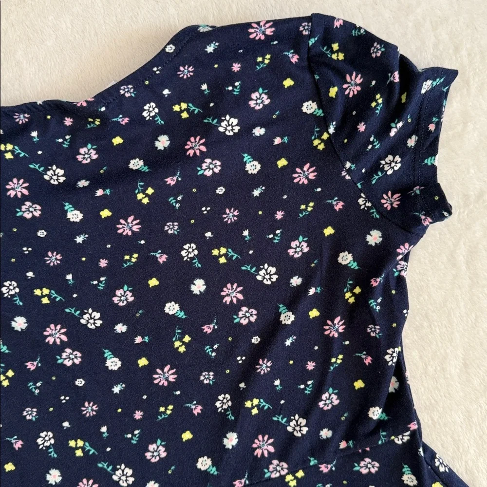 City Streets | Floral Short Sleeve Pullover Dress Navy Blue (M 10/12) - Picture 11 of 14